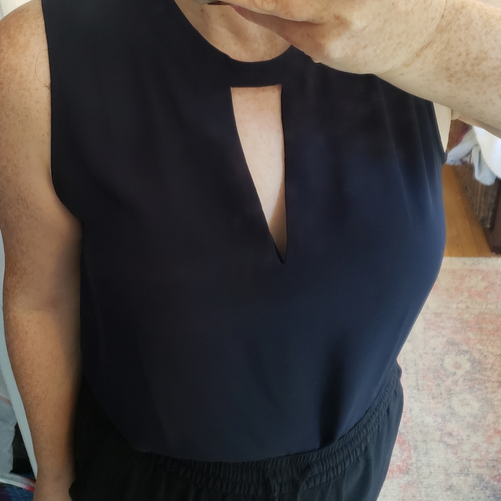 NWOT Loft sleeveless silky keyhole top